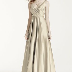 Satin Tank Ball Gown Bridesmaid Dress w/ Pockets